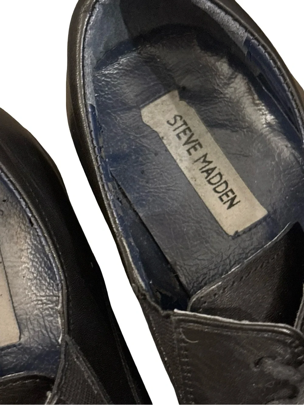 Steve Madden Grrannt Black Leather Y2K Lace-Up Preppy Dress Oxford Shoes Size 9